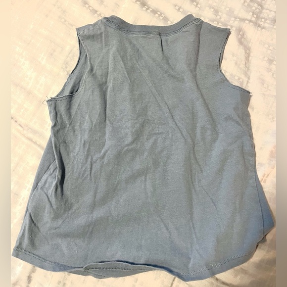 art class Girls S 6/6X Tank Top BOSTON Slate Blue Raw-Edge Cut-Off Sleeves - Picture 4 of 10